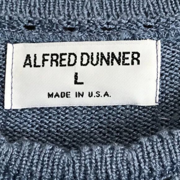 Alfred Dunner Sweater Blue Short Sleeve Scalloped Hem Size L - Picture 5 of 6